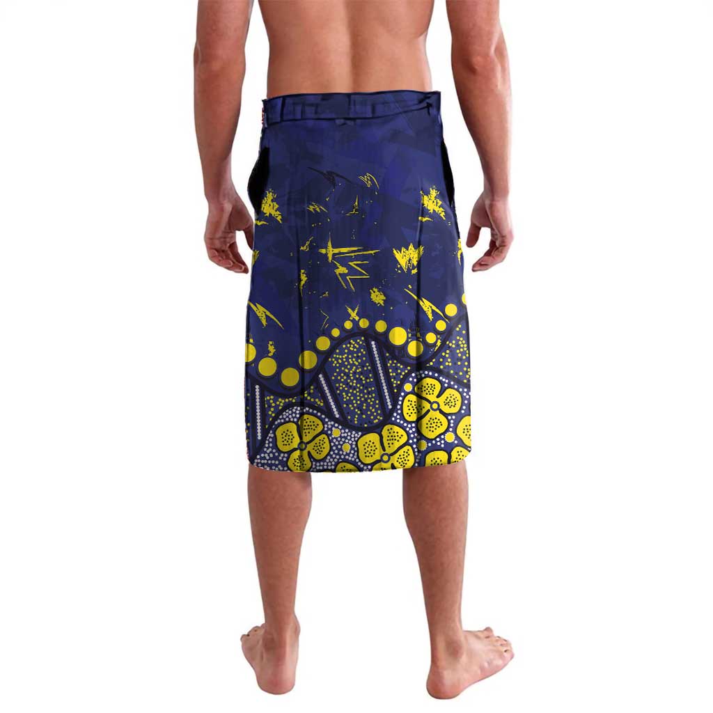 Personalized North Queensland Cowboys Lavalava Aboriginal Pattern with Graffiti Style Design