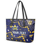 Personalized North Queensland Cowboys Leather Tote Bag Aboriginal Pattern with Graffiti Style Design