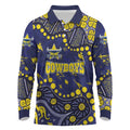 Personalized North Queensland Cowboys Long Sleeve Polo Shirt Aboriginal Pattern with Graffiti Style Design