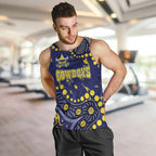 Personalized North Queensland Cowboys Men Tank Top Aboriginal Pattern with Graffiti Style Design