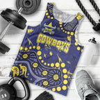 Personalized North Queensland Cowboys Men Tank Top Aboriginal Pattern with Graffiti Style Design