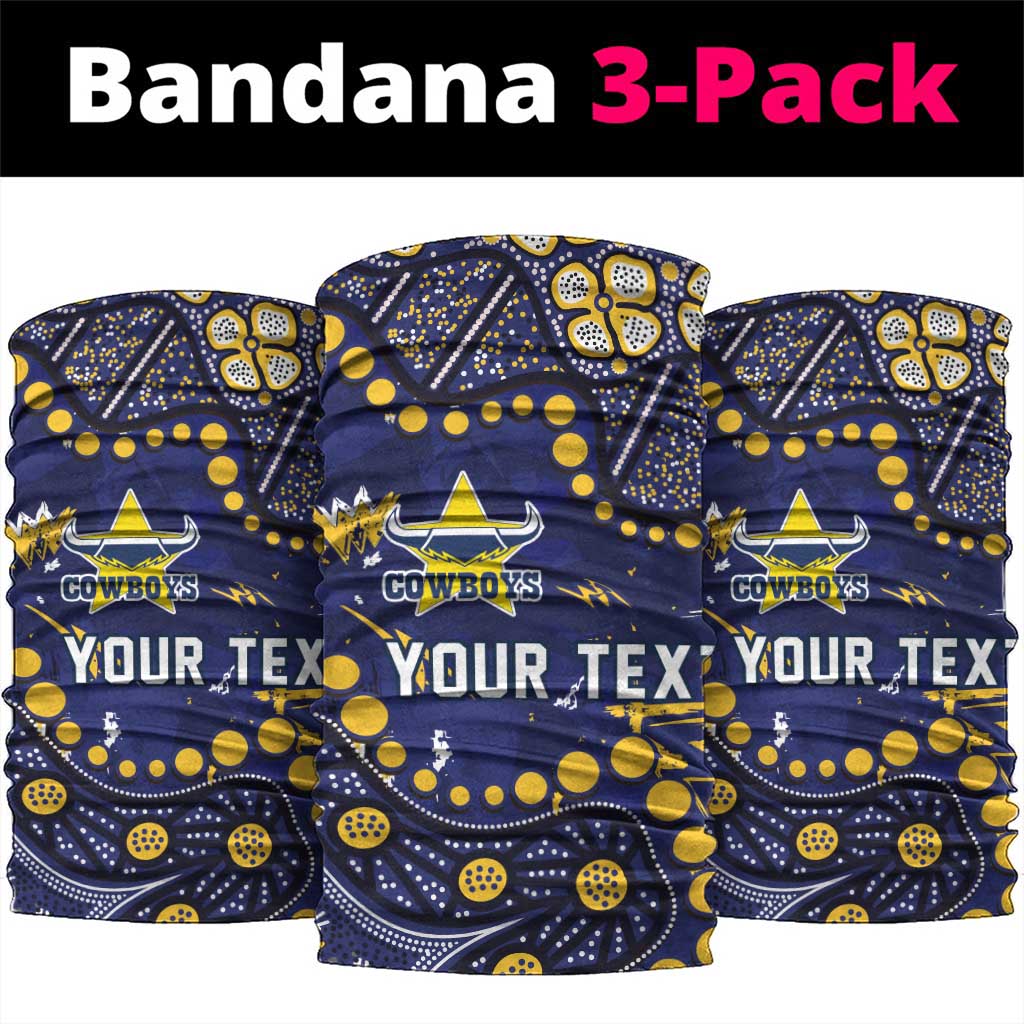 Personalized North Queensland Cowboys Neck Gaiter Aboriginal Pattern with Graffiti Style Design