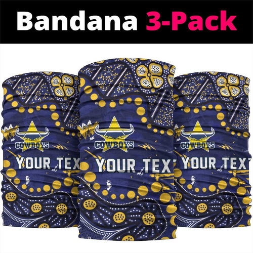 Personalized North Queensland Cowboys Neck Gaiter Aboriginal Pattern with Graffiti Style Design