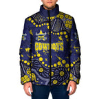 Personalized North Queensland Cowboys Padded Jacket Aboriginal Pattern with Graffiti Style Design