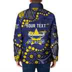 Personalized North Queensland Cowboys Padded Jacket Aboriginal Pattern with Graffiti Style Design