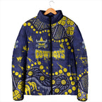 Personalized North Queensland Cowboys Padded Jacket Aboriginal Pattern with Graffiti Style Design