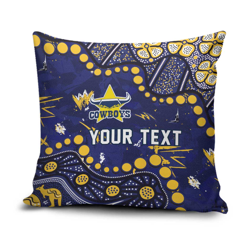 Personalized North Queensland Cowboys Pillow Cover Aboriginal Pattern with Graffiti Style Design