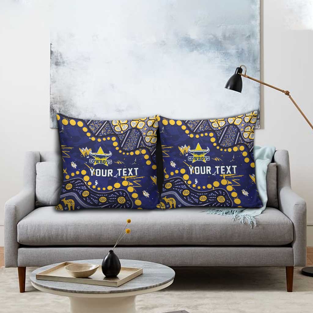 Personalized North Queensland Cowboys Pillow Cover Aboriginal Pattern with Graffiti Style Design