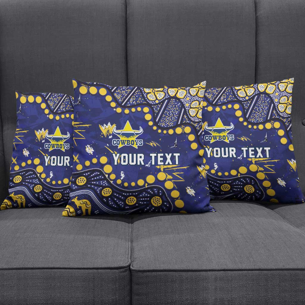 Personalized North Queensland Cowboys Pillow Cover Aboriginal Pattern with Graffiti Style Design