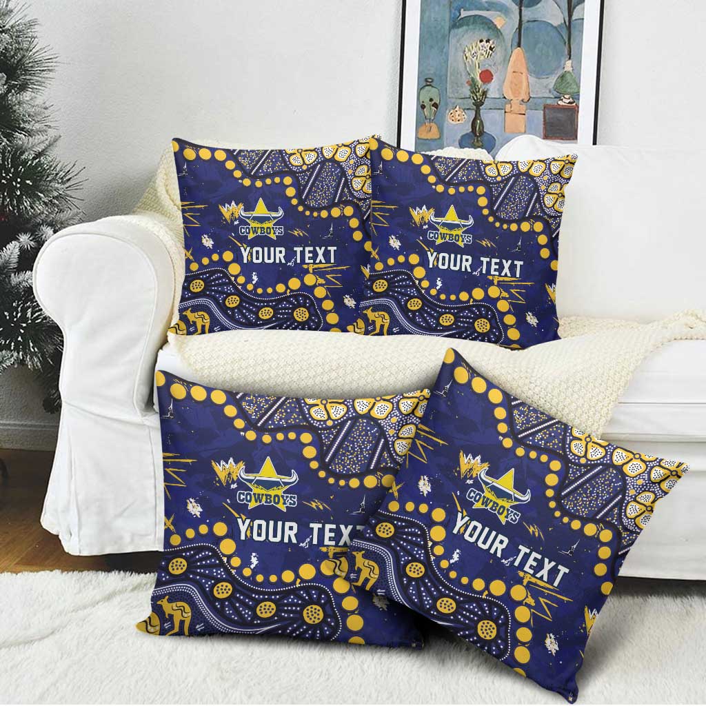 Personalized North Queensland Cowboys Pillow Cover Aboriginal Pattern with Graffiti Style Design