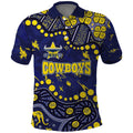 Personalized North Queensland Cowboys Polo Shirt Aboriginal Pattern with Graffiti Style Design