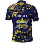 Personalized North Queensland Cowboys Polo Shirt Aboriginal Pattern with Graffiti Style Design