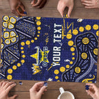Personalized North Queensland Cowboys Puzzle Aboriginal Pattern with Graffiti Style Design