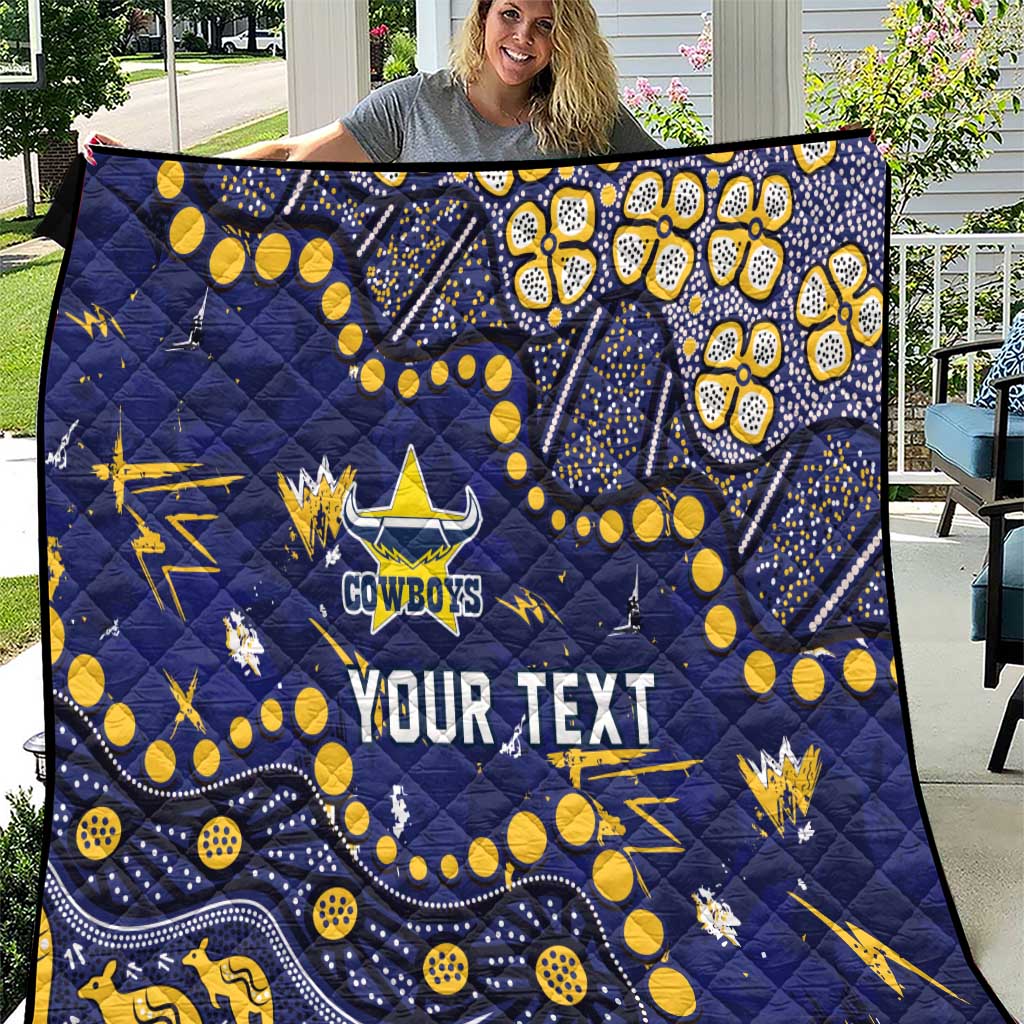 Personalized North Queensland Cowboys Quilt Aboriginal Pattern with Graffiti Style Design