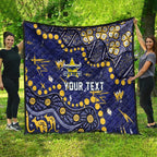 Personalized North Queensland Cowboys Quilt Aboriginal Pattern with Graffiti Style Design