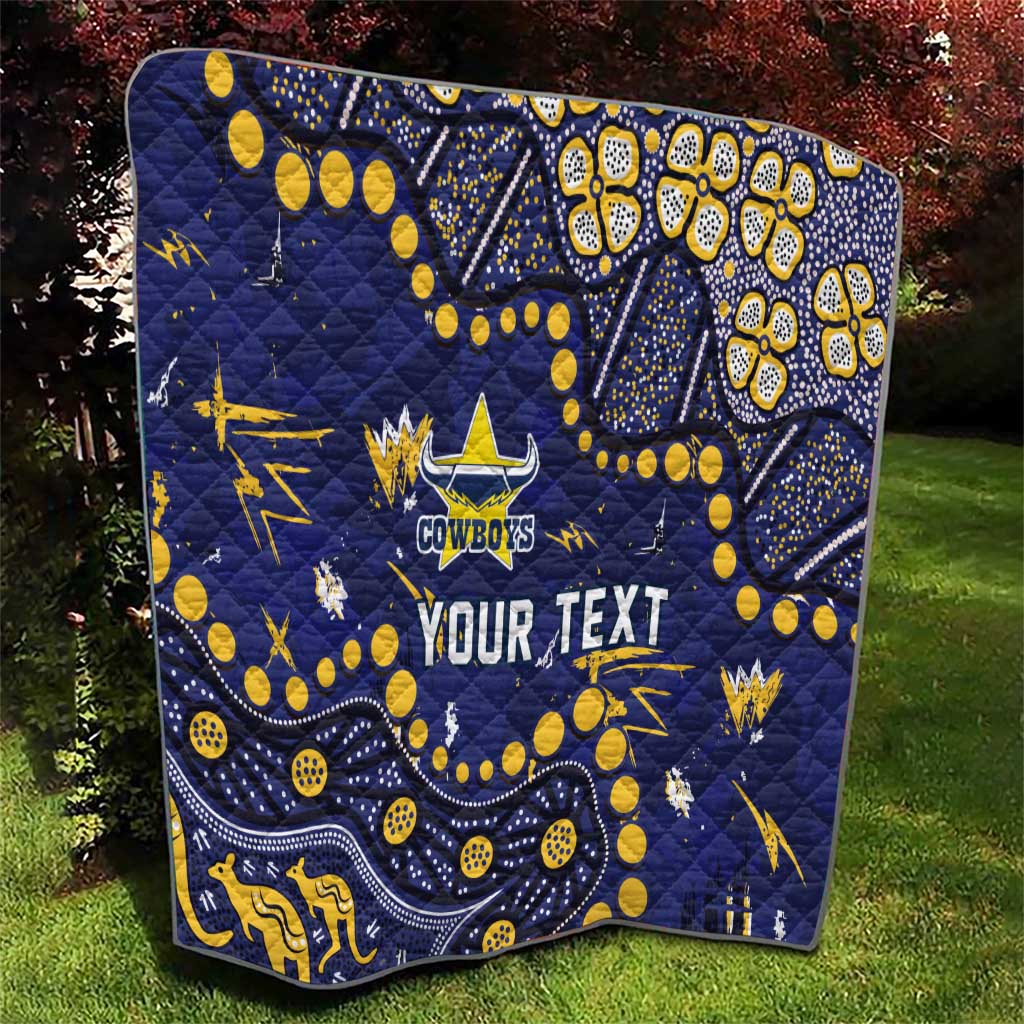 Personalized North Queensland Cowboys Quilt Aboriginal Pattern with Graffiti Style Design