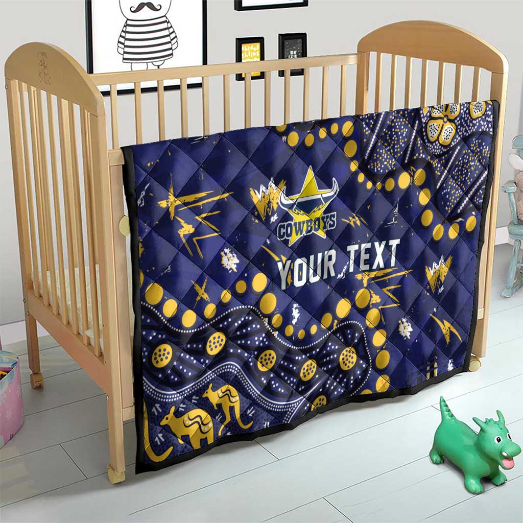 Personalized North Queensland Cowboys Quilt Aboriginal Pattern with Graffiti Style Design