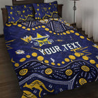 Personalized North Queensland Cowboys Quilt Bed Set Aboriginal Pattern with Graffiti Style Design