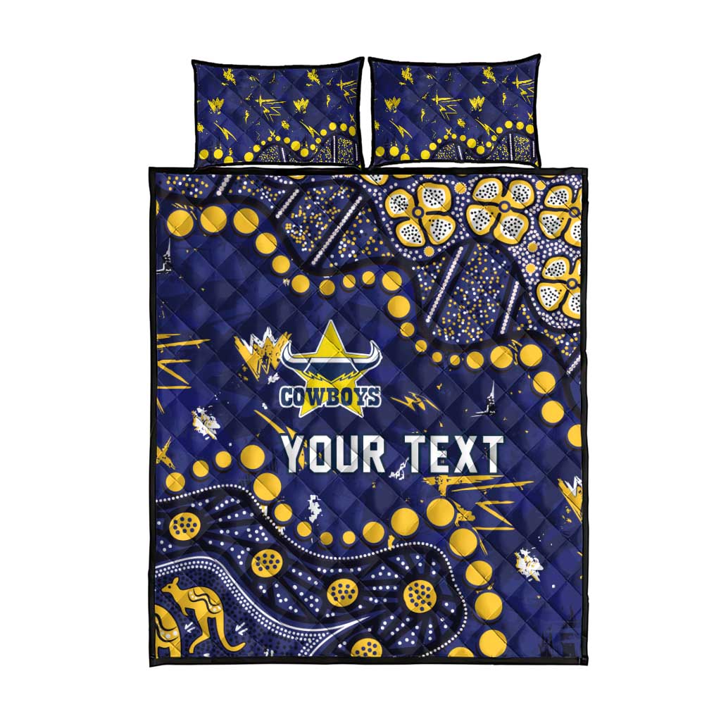 Personalized North Queensland Cowboys Quilt Bed Set Aboriginal Pattern with Graffiti Style Design