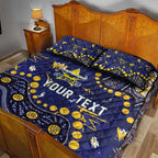 Personalized North Queensland Cowboys Quilt Bed Set Aboriginal Pattern with Graffiti Style Design