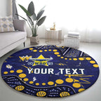 Personalized North Queensland Cowboys Round Carpet Aboriginal Pattern with Graffiti Style Design