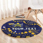 Personalized North Queensland Cowboys Round Carpet Aboriginal Pattern with Graffiti Style Design