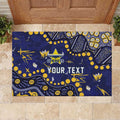 Personalized North Queensland Cowboys Rubber Doormat Aboriginal Pattern with Graffiti Style Design