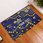 Personalized North Queensland Cowboys Rubber Doormat Aboriginal Pattern with Graffiti Style Design