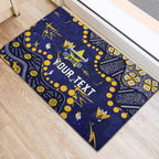 Personalized North Queensland Cowboys Rubber Doormat Aboriginal Pattern with Graffiti Style Design