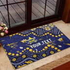 Personalized North Queensland Cowboys Rubber Doormat Aboriginal Pattern with Graffiti Style Design