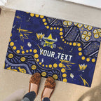 Personalized North Queensland Cowboys Rubber Doormat Aboriginal Pattern with Graffiti Style Design