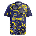 Personalized North Queensland Cowboys Rugby Jersey Aboriginal Pattern with Graffiti Style Design