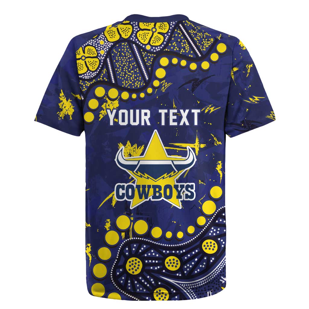 Personalized North Queensland Cowboys Rugby Jersey Aboriginal Pattern with Graffiti Style Design