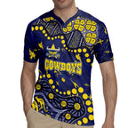 Personalized North Queensland Cowboys Rugby Jersey Aboriginal Pattern with Graffiti Style Design
