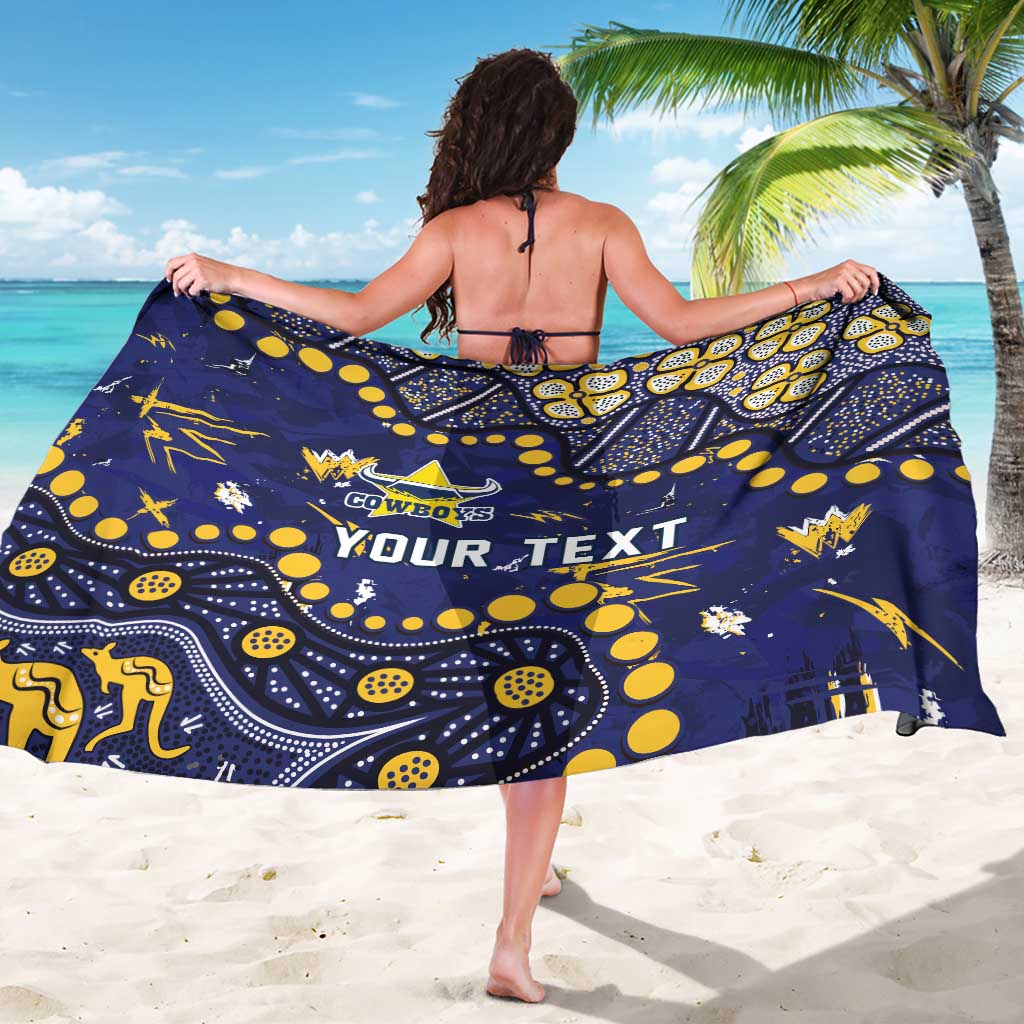 Personalized North Queensland Cowboys Sarong Aboriginal Pattern with Graffiti Style Design