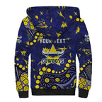 Personalized North Queensland Cowboys Sherpa Hoodie Aboriginal Pattern with Graffiti Style Design