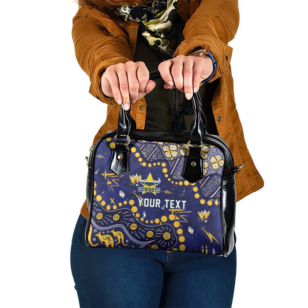 Personalized North Queensland Cowboys Shoulder Handbag Aboriginal Pattern with Graffiti Style Design