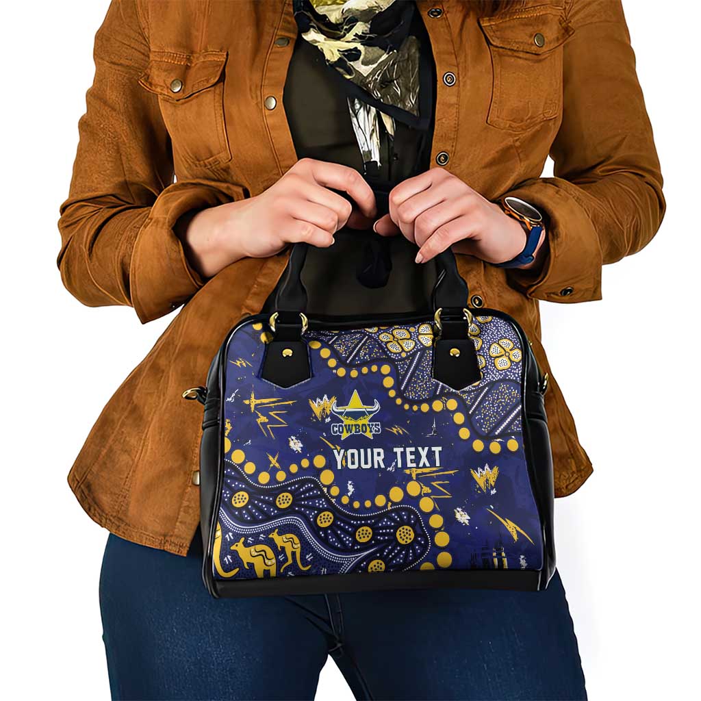 Personalized North Queensland Cowboys Shoulder Handbag Aboriginal Pattern with Graffiti Style Design