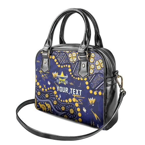 Personalized North Queensland Cowboys Shoulder Handbag Aboriginal Pattern with Graffiti Style Design