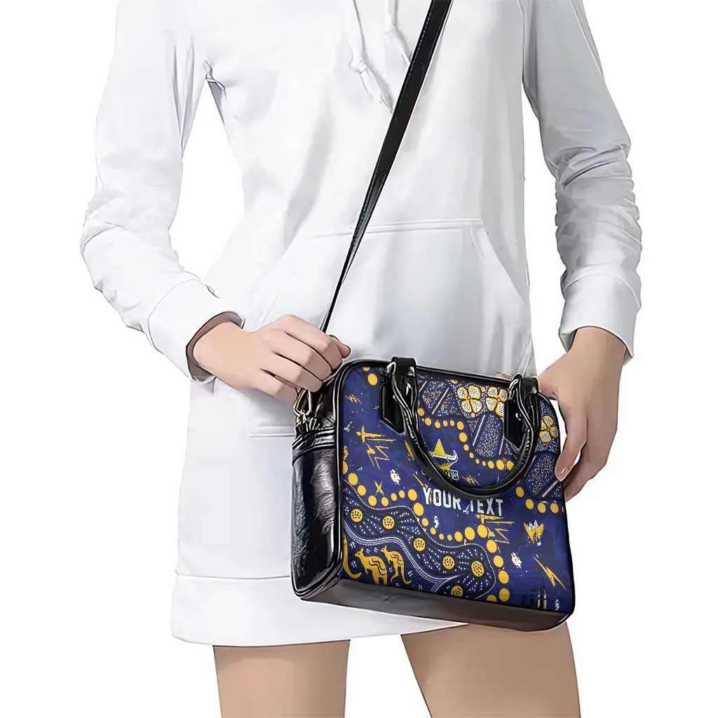Personalized North Queensland Cowboys Shoulder Handbag Aboriginal Pattern with Graffiti Style Design