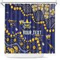 Personalized North Queensland Cowboys Shower Curtain Aboriginal Pattern with Graffiti Style Design