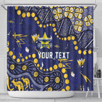 Personalized North Queensland Cowboys Shower Curtain Aboriginal Pattern with Graffiti Style Design