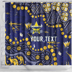 Personalized North Queensland Cowboys Shower Curtain Aboriginal Pattern with Graffiti Style Design