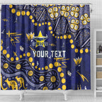 Personalized North Queensland Cowboys Shower Curtain Aboriginal Pattern with Graffiti Style Design