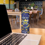 Personalized North Queensland Cowboys Skinny Tumbler Aboriginal Pattern with Graffiti Style Design