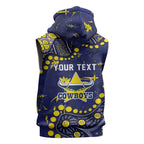 Personalized North Queensland Cowboys Sleeveless Hoodie Aboriginal Pattern with Graffiti Style Design