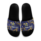Personalized North Queensland Cowboys Slide Sandals Aboriginal Pattern with Graffiti Style Design