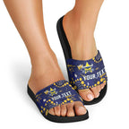 Personalized North Queensland Cowboys Slide Sandals Aboriginal Pattern with Graffiti Style Design