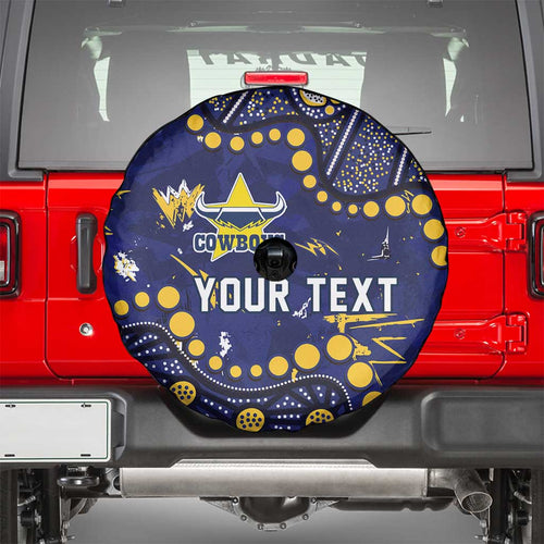 Personalized North Queensland Cowboys Spare Tire Cover Aboriginal Pattern with Graffiti Style Design