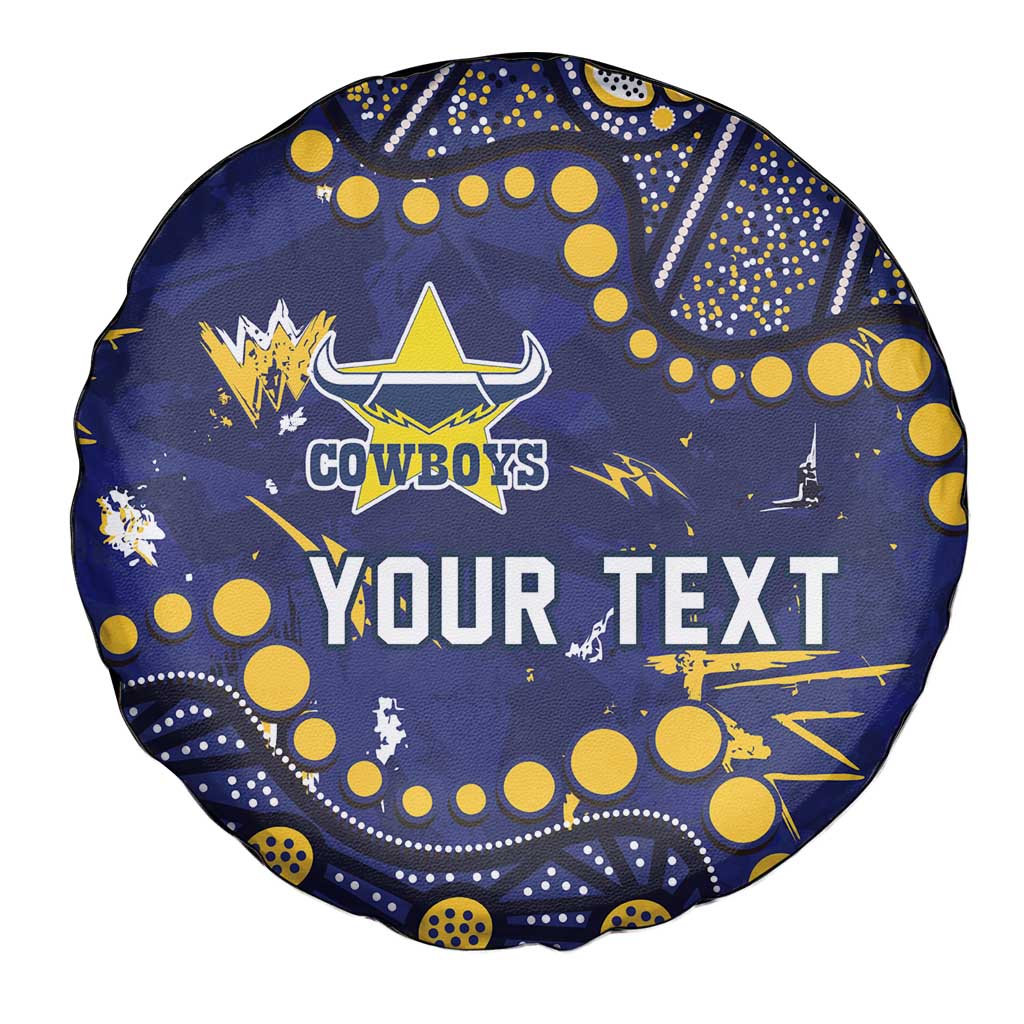 Personalized North Queensland Cowboys Spare Tire Cover Aboriginal Pattern with Graffiti Style Design